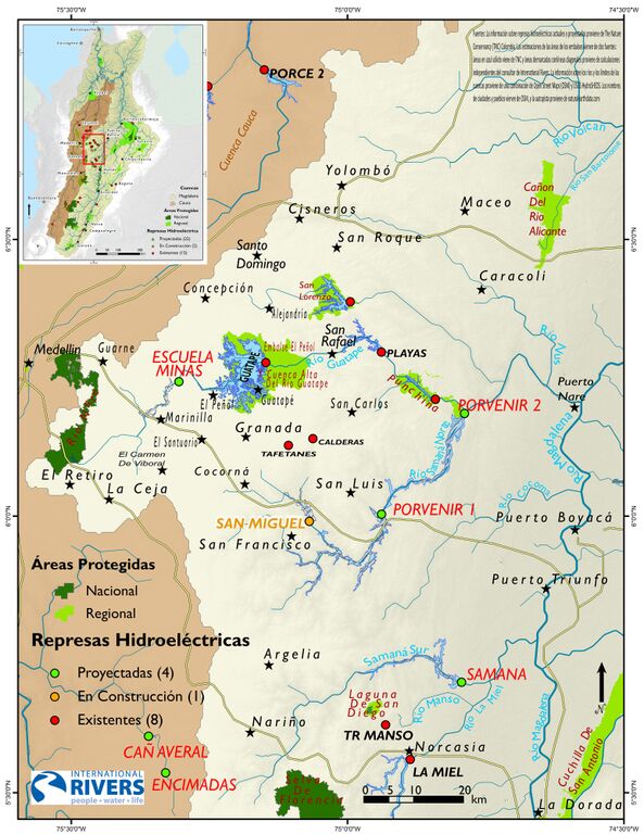 Maga Rivers Map Global Maps Project- Potential Flooded Areas of Dams in the Magdalena River ...